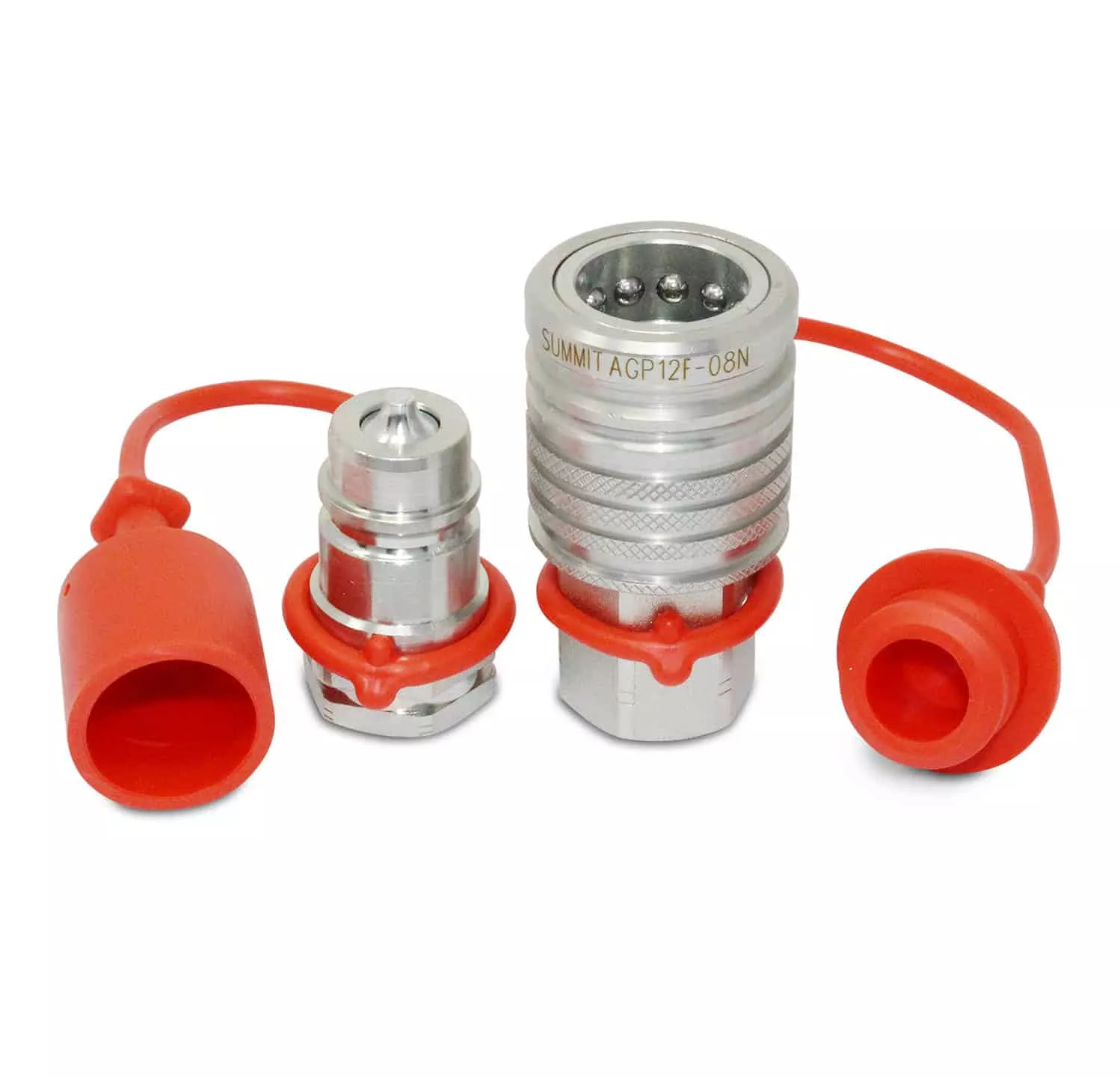1/2″ Ag Hydraulic Quick Connect Push-Pull Coupler Set, 1/2″ NPT Thread
