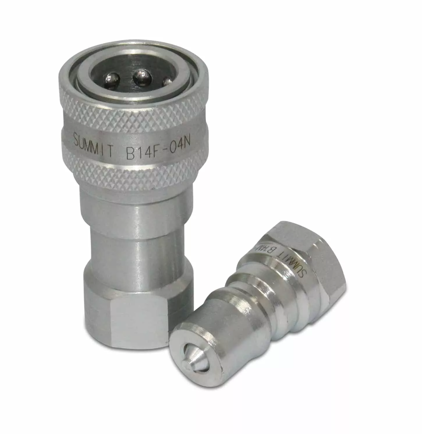 1/4″ ISO 7241-B Quick Disconnect Hydraulic Coupler Set, 3/8″ SAE Thread
