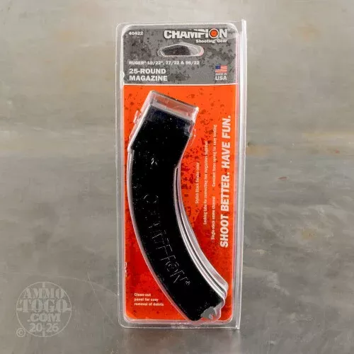 1 - Champion 10/22 High Capacity Magazine - 22 LR 25 Round Black Smoke