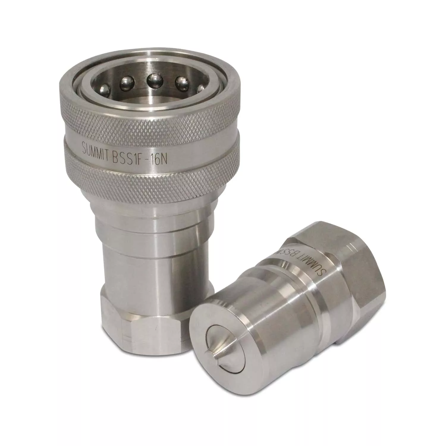 1″ NPT ISO 7241-B Stainless Steel Quick Disconnect Hydraulic Coupler Set
