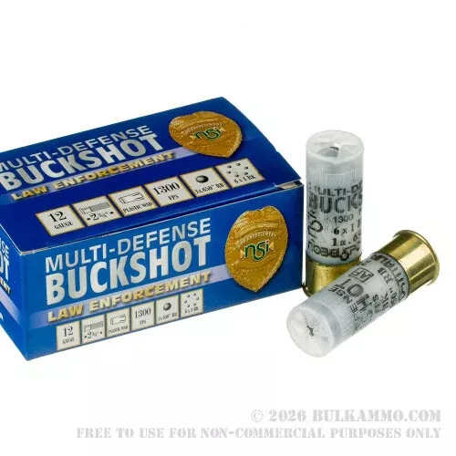 10 Rounds of 12ga Ammo by NobelSport –#1 Buck