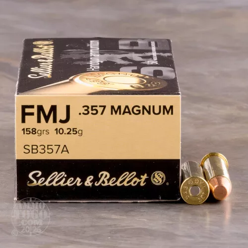1000rds - .357 Mag Sellier & Bellot 158gr. FMJ Ammo