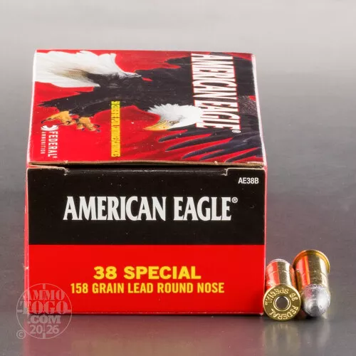 1000rds - 38 Special Federal American Eagle 158gr. LRN Ammo