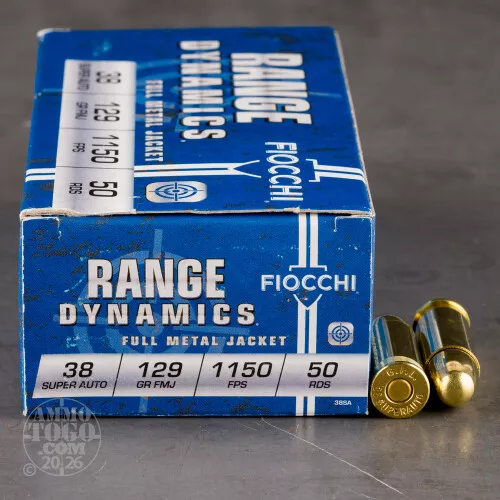 1000rds - 38 Super Auto Fiocchi 129gr. FMJ Ammo