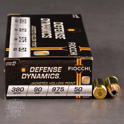 1000rds - 380 Auto Fiocchi 90 grain JHP Ammo