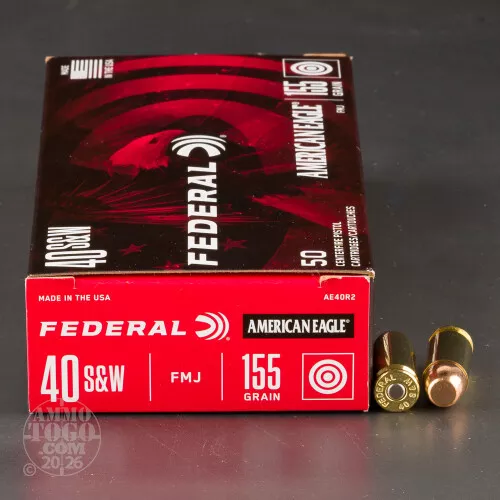 1000rds - 40 S&W Federal American Eagle 155gr. FMJ Ammo