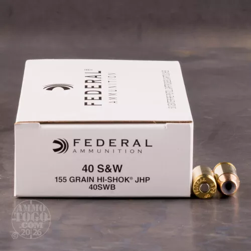 1000rds - 40 S&W Federal LE Hi-Shok 155gr. Hollow Point Ammo