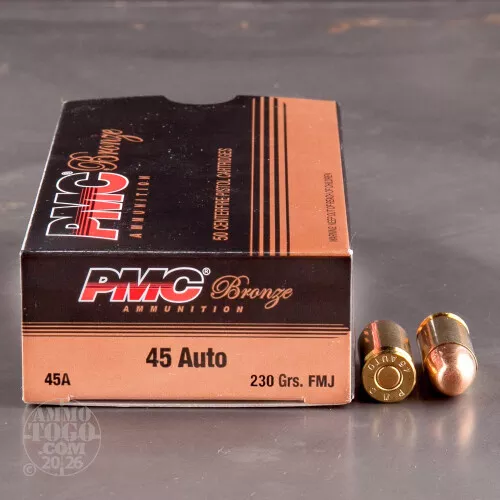 1000rds - 45 ACP PMC Bronze 230gr. FMJ Ammo