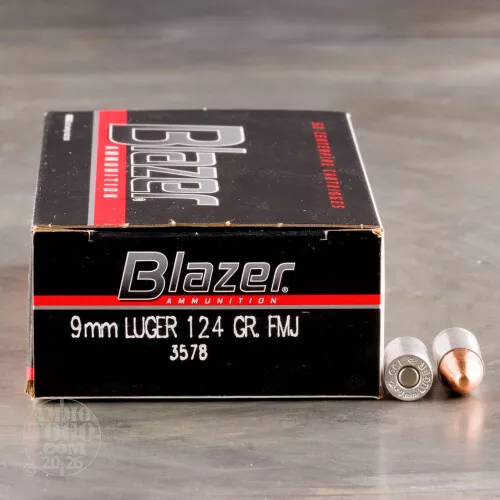 1000rds - 9mm Blazer 124gr. FMJ Ammo