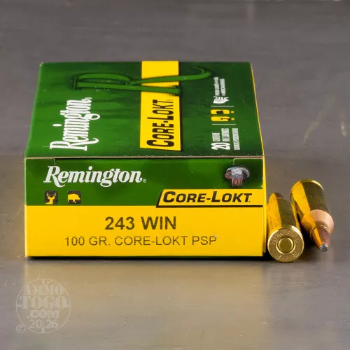 20rds - 243 Win Remington 100gr. Core-Lokt PSP Ammo
