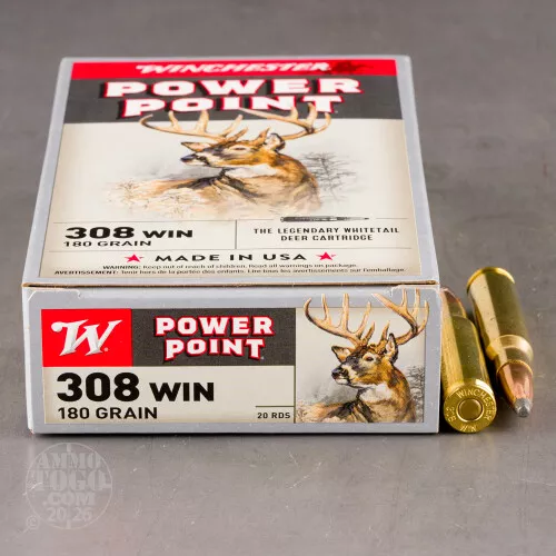 20rds - 308 Winchester 180gr. Super-X Power Point Ammo