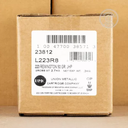 .223 REMINGTON UMC 50 GRAIN JHP (20 ROUNDS)
