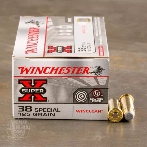 50rds - 38 Spec. Winchester 125gr WinClean Jacketed Soft Point