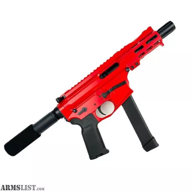 AR .40 S&W Pistol 4" Barrel Custom 4" MLOK Handguard-Red from ABC RIFLE COMPANY near Las Vegas, NV