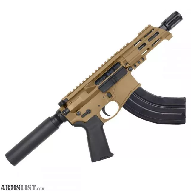 AR15 Micro 7.62x39 Pistol Billet Upper/ Lower 5" Barrel Custom M-Lok Handguard -FDE from ABC RIFLE COMPANY near Las Vegas, NV