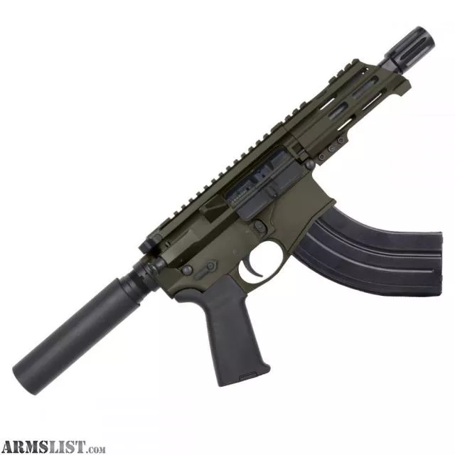 AR15 Micro 7.62x39 Pistol Billet Upper/ Lower 5" Barrel Custom M-Lok Handguard -OD GREEN from ABC RIFLE COMPANY near Las Vegas, NV