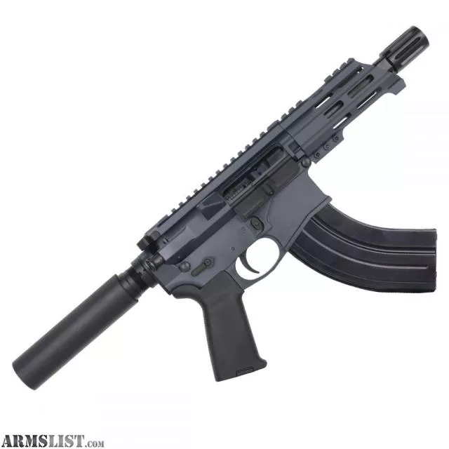 AR15 Micro 7.62x39 Pistol Billet Upper/ Lower 5" Barrel Custom M-Lok Handguard -SNIPER GREY from ABC RIFLE COMPANY near Las Vegas, NV