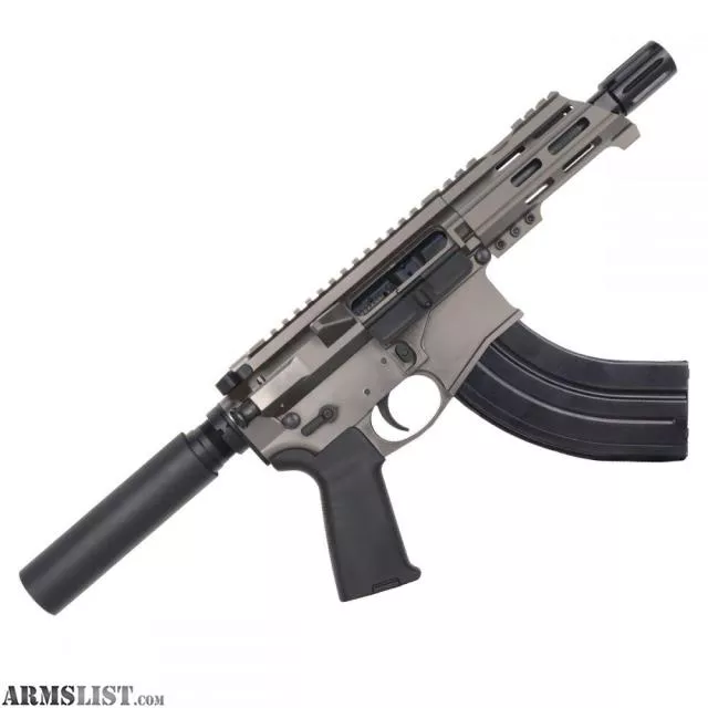 AR15 Micro 7.62x39 Pistol Billet Upper/ Lower 5" Barrel Custom M-Lok Handguard -TUNGSTEN from ABC RIFLE COMPANY near Las Vegas, NV