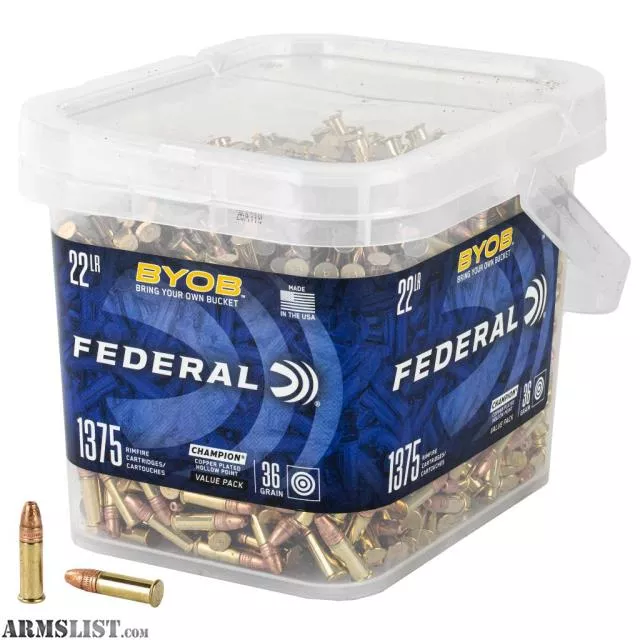 Federal BYOB 22 LR 36 gr Copper Plated Hollow Point 1375 Round Bucketfrom KAG Arms near Littleton, Massachusetts, USA