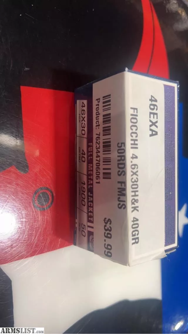 FIOCCHI 4.6X30H&K 40GR 50RDS FMJS from Southern Variety Guns & Ammo Shooting Range near Biscoe, North Carolina, USA
