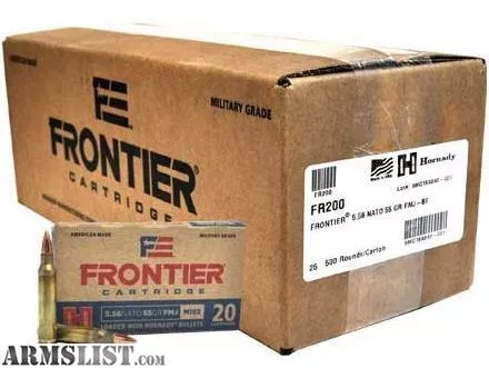 Frontier FR200 M193 5.56x45mm NATO 55 gr FMJ 500 Round Casefrom KAG Arms near Littleton, Massachusetts, USA