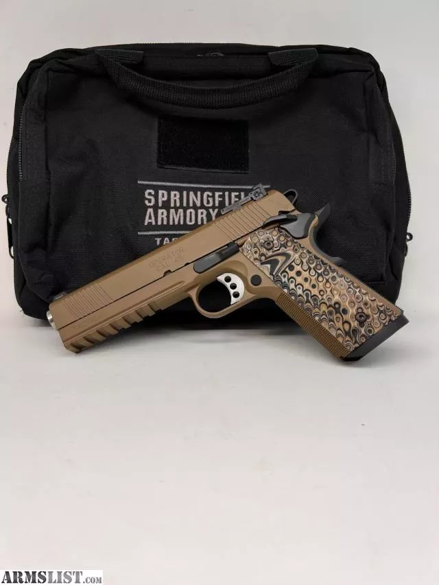 New Springfield Armory Coyote Brown Cerakote 1911 TRP™ Operator Full Rail - 45ACP - VZGrips G-10 Hydra™ Operator II Grips from Watson Precision Firearms LLC near Oklahoma City, OK