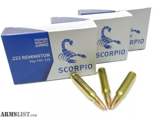STV Scorpio Ammo 223 Remington 55 Grain FMJ 1,000 Round Case from KAG Arms near Littleton, Massachusetts, USA
