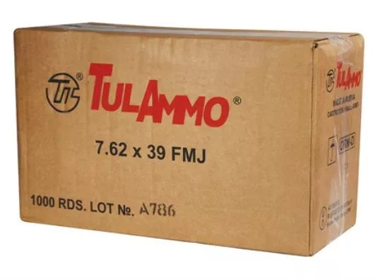Tula 7.62x39mm 124 gr FMJ CASE 1000 rounds