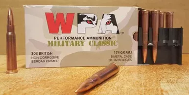 Wolf 303 British Ammunition Military Classic WPA303174FMJ 174 Grain Full Metal Jacket Case of 280 Rounds