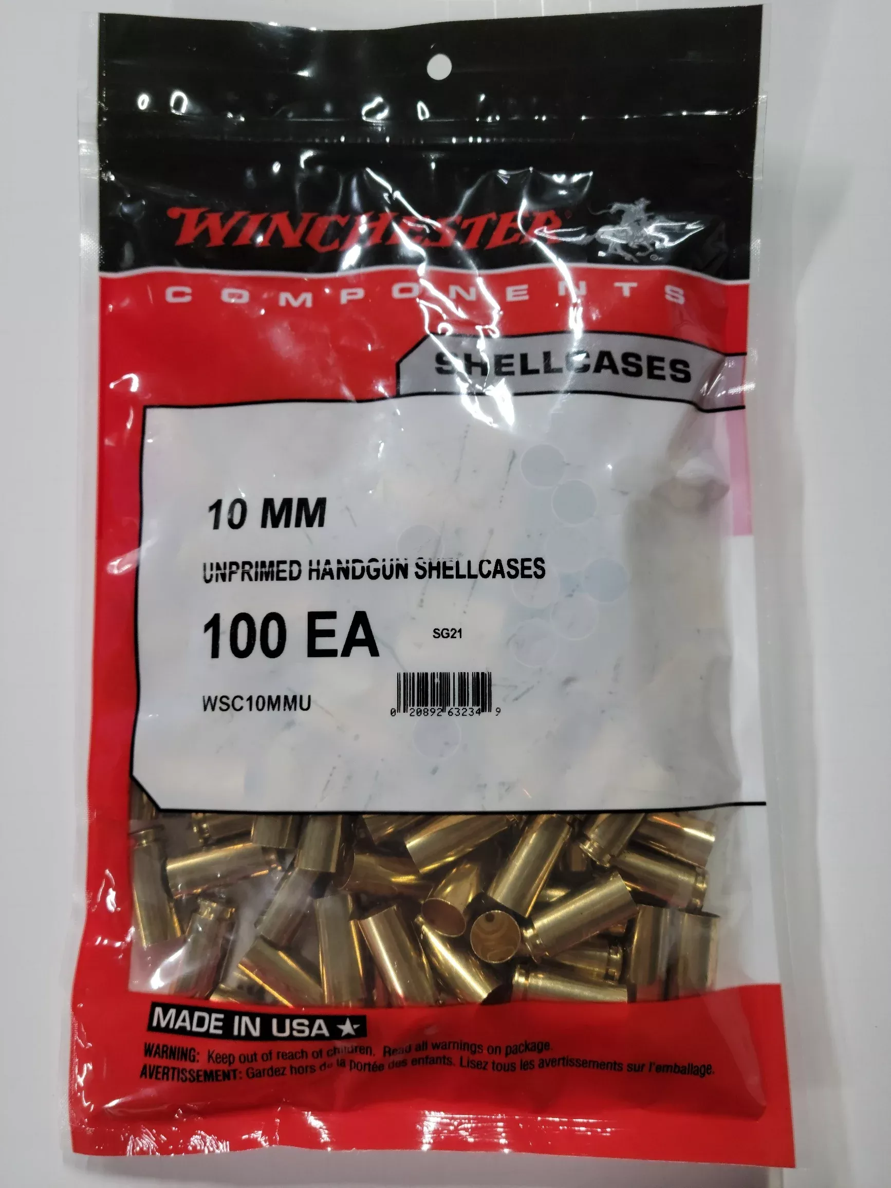 WSC10MMUWinchester Brass 10mm Auto Bag of 100