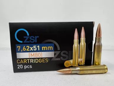 ZSR 7.62x51mm Ammunition M80 ZSR76251 149 Grain Full Metal Jacket 20 Rounds
