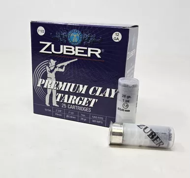 Zuber 12 Gauge Ammunition Premium Clay Target ZUB12GA75 2-3/4" #7.5 Shot 1oz 1265fps CASE 250 Rounds